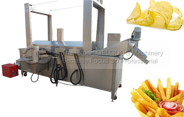 Electric Heating Continuous Fryer Machine|Finger Chips Fryer Machine